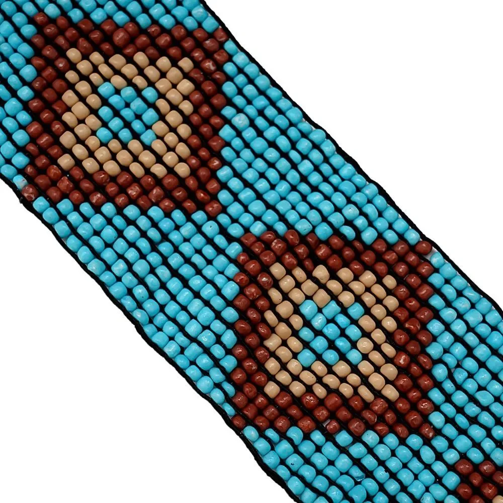Southwestern Style Blue Beaded Belt